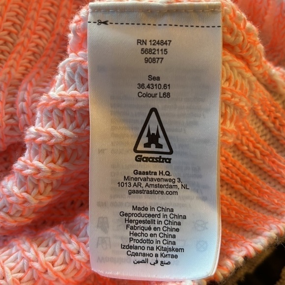 gaastra Cotton Knit Peachy/Pink White Crew Neck Sweater Size S - Picture 11 of 12